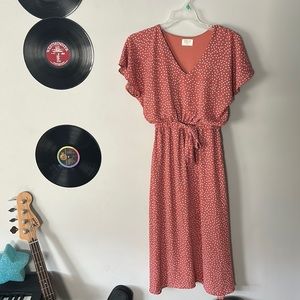 Sienna Sky size small blush pink polka dot dress with pockets!!